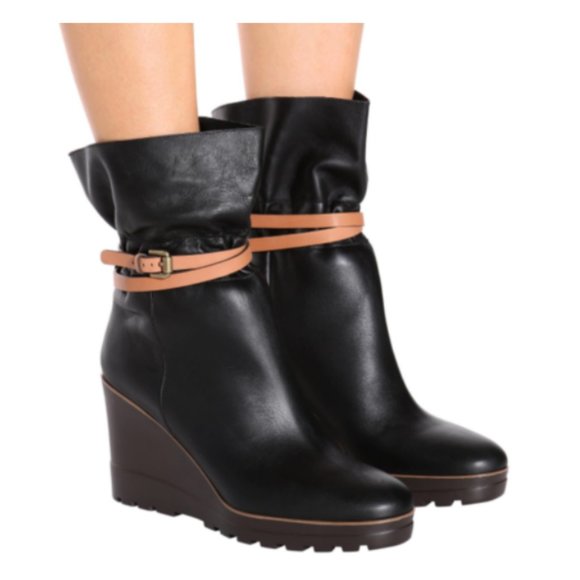 SEE BY CHLOE Paris Robin Ankle Belted Wedge Boot MSRP$495 SZ US 7, 8, 9